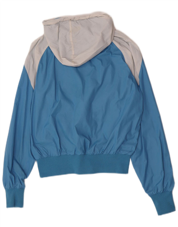 Veste de pluie à capuche Nike pour femme UK 10/12 Nylon color block bleu moyen