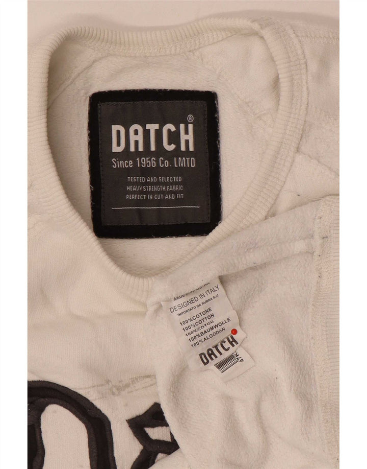 Datch Sweat-shirt graphique pour homme en coton blanc moyen