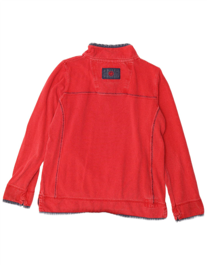 FAT FACE Sweat-shirt à col zippé pour femme UK 12 Rouge moyen Coton