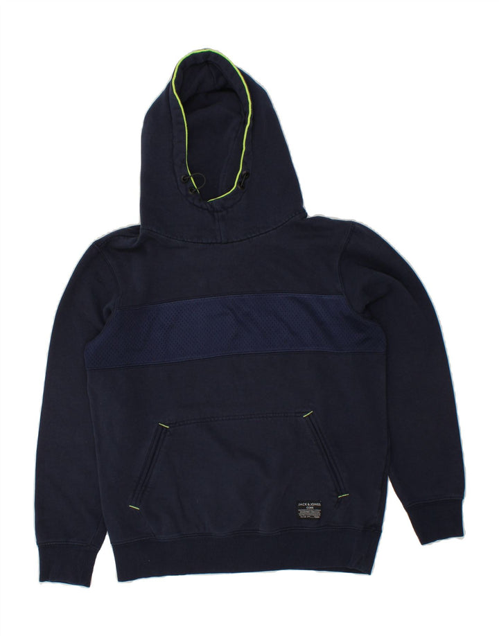 JACK & JONES Mens Hoodie Jumper Medium Navy Blue Cotton Vintage Jack & Jones and Second-Hand Jack & Jones from Messina Hembry 