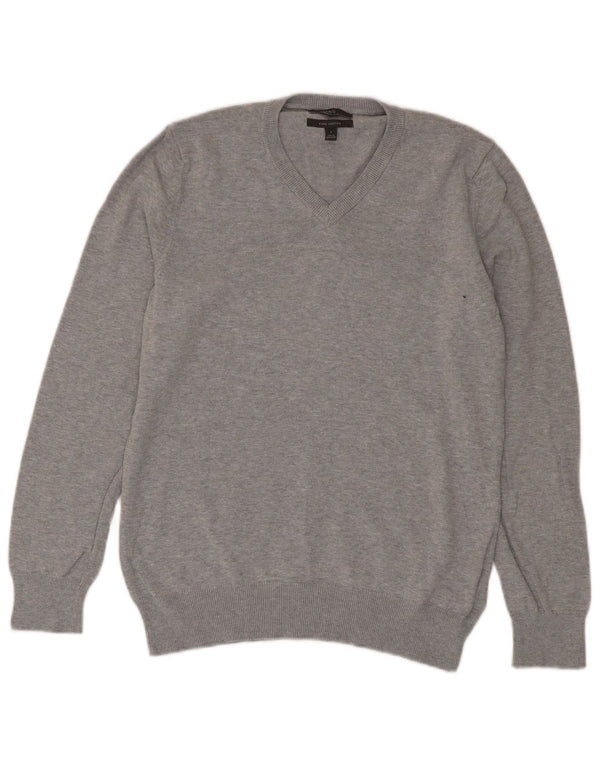 Marks & Spencer Pull col en V pour femme UK 10 Petit coton gris