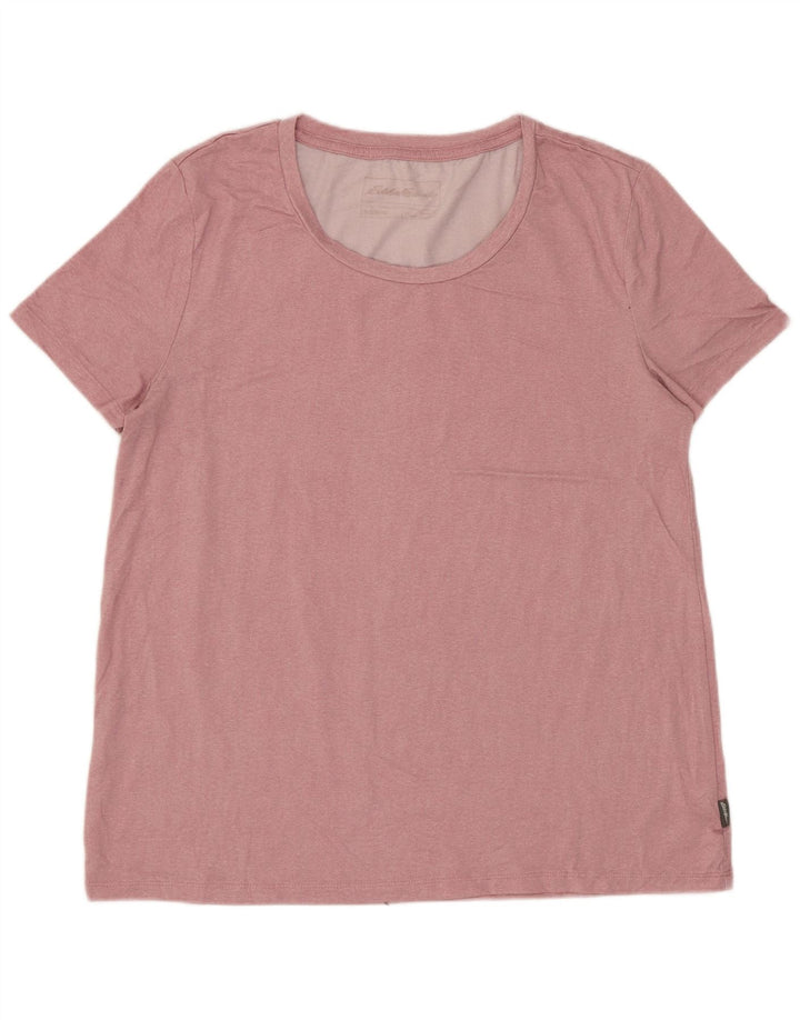 EDDIE BAUER T-Shirt Femme Top UK 10 Petit Rose Polyester