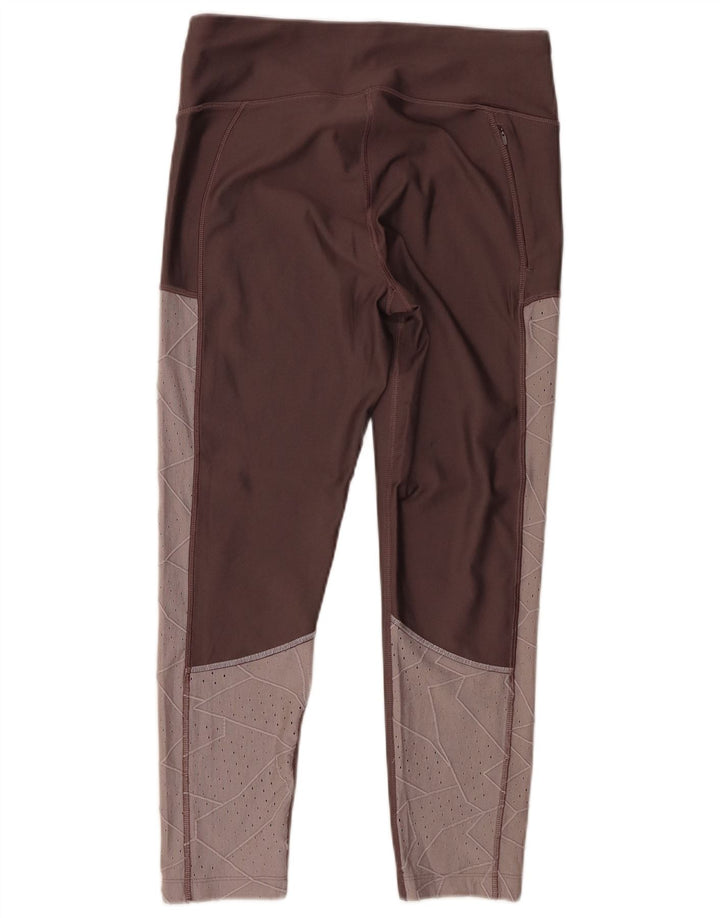 Under Armour Leggings Femme UK 16 Large Marron Colorblock