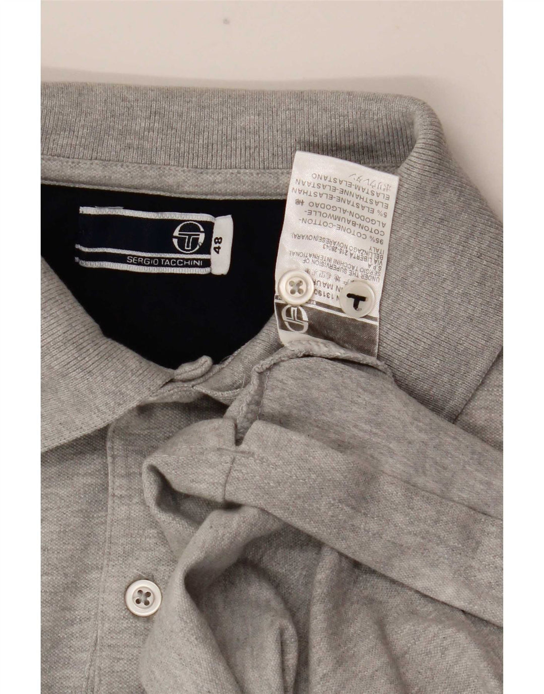 Sergio Tacchini Polo Homme IT 48 Petit Gris Coton