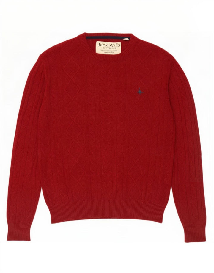 Jack Wills Pull à col rond pour homme en laine mérinos marron moyen