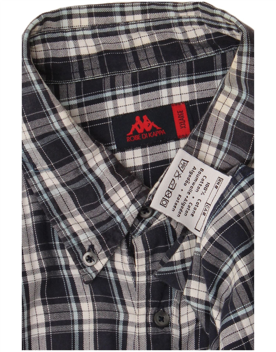 Kappa Chemise en flanelle pour homme 2XL en coton à carreaux bleu marine