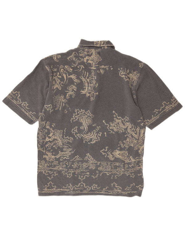 VINTAGE Polo Homme Grand Gris Paisley Coton