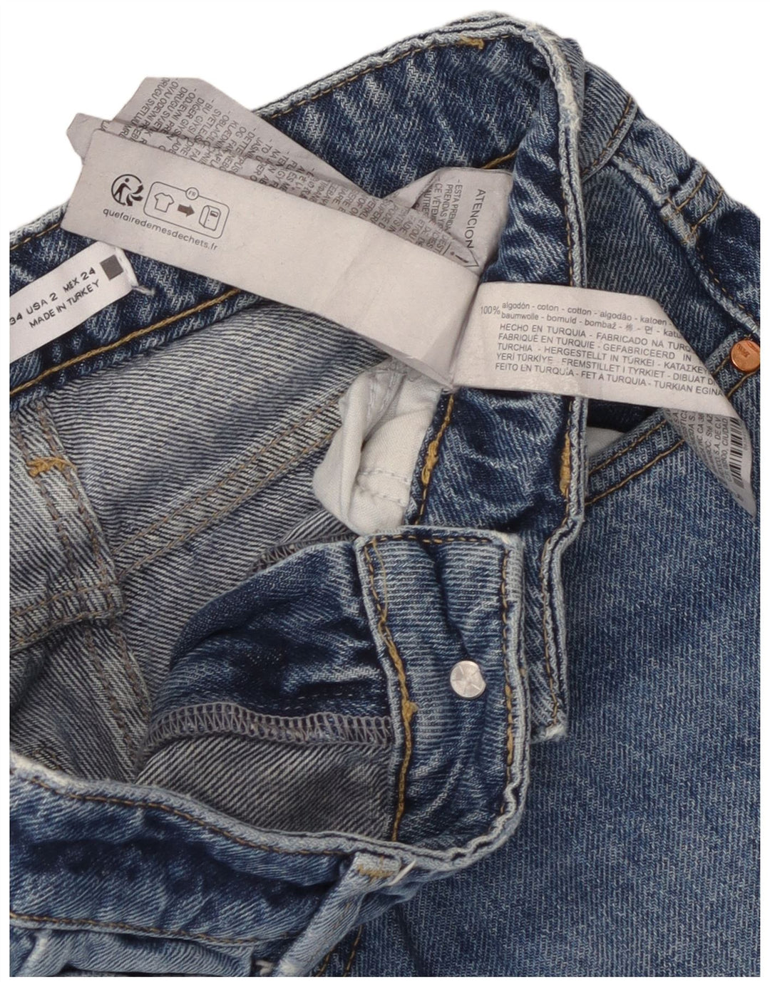 Zara Jean droit femme EU 34 2XS W24 L29 Bleu