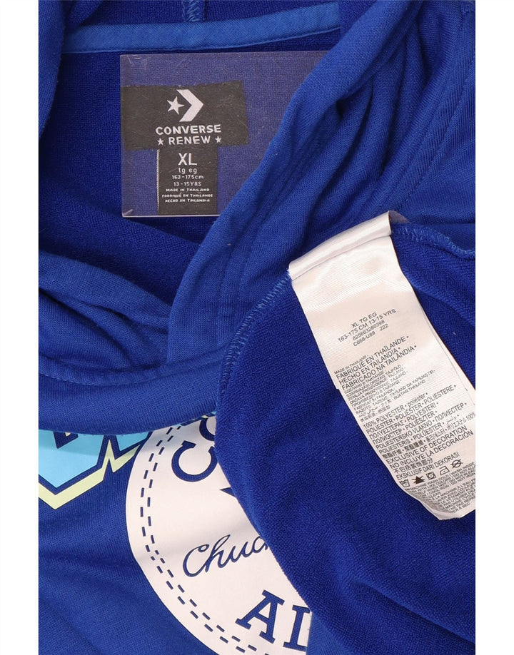CONVERSE Pull à capuche graphique pour garçon 13-14 ans XL Bleu Polyester