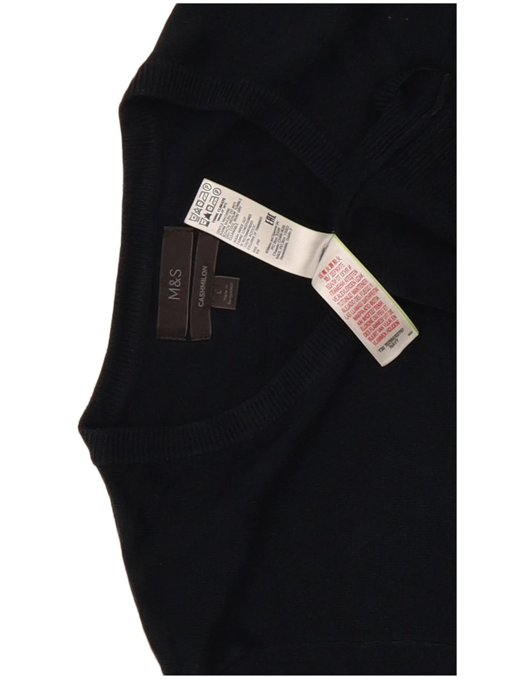 Marks & Spencer Pull col V pour homme en acrylique bleu marine Taille L