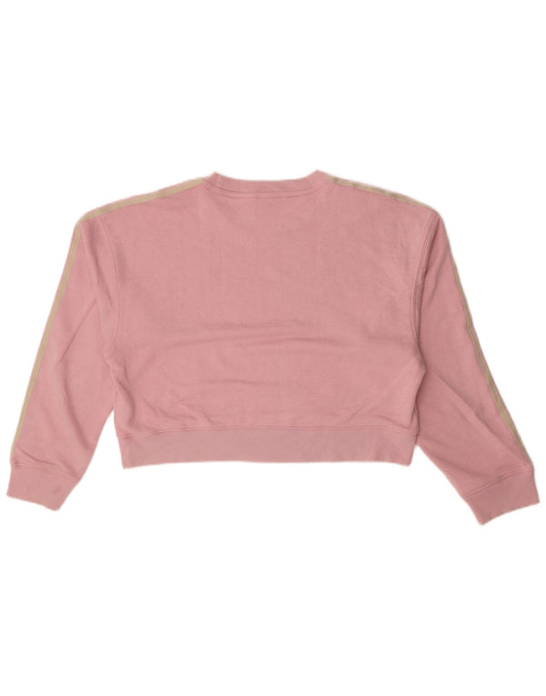 Adidas Sweat-shirt court surdimensionné pour femme UK 6 XS en coton rose