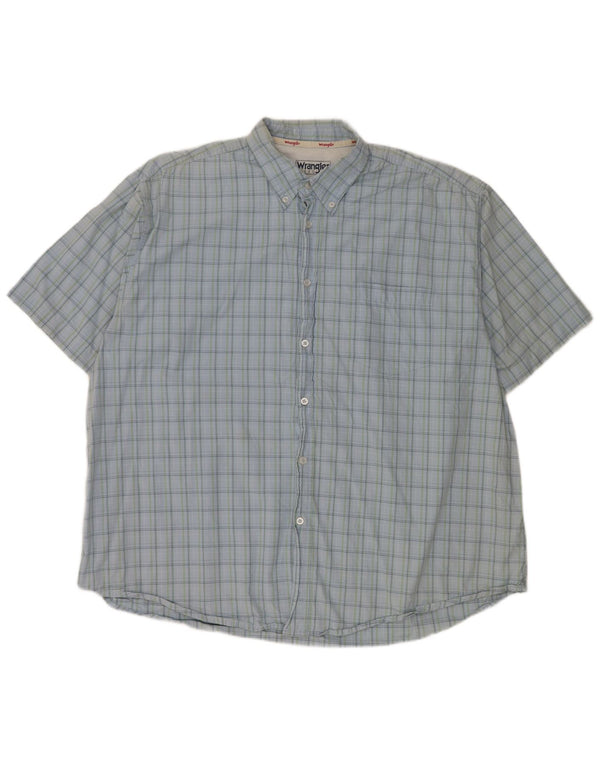 Wrangler Chemise à manches courtes pour homme 2XL en coton à carreaux bleu