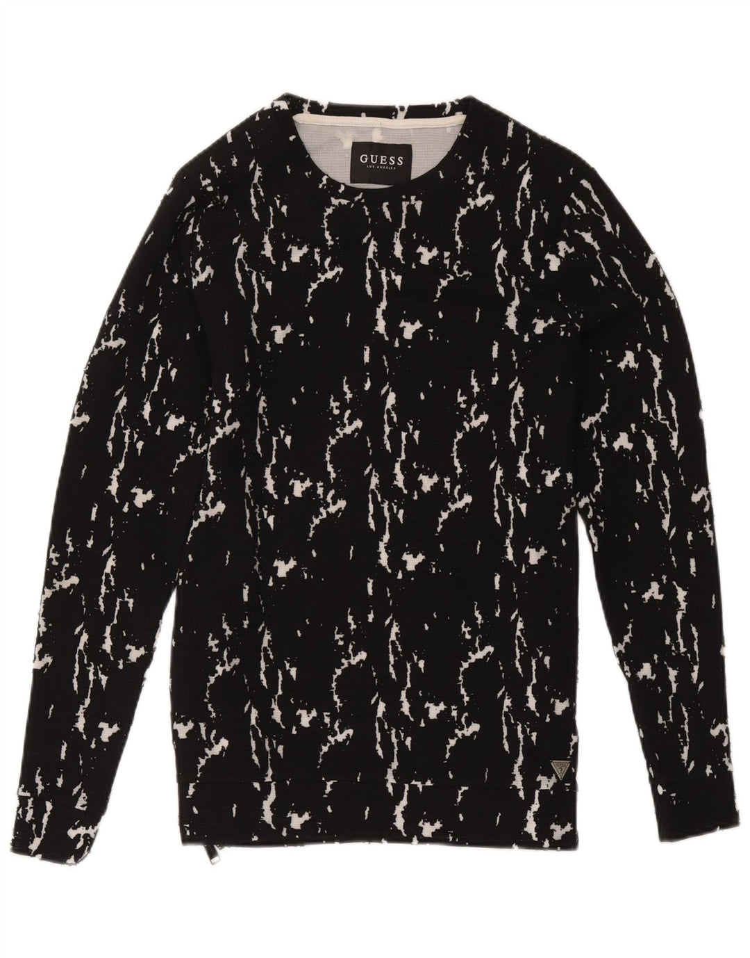Guess Sweat-shirt à motif abstrait pour hommes, petit coton noir