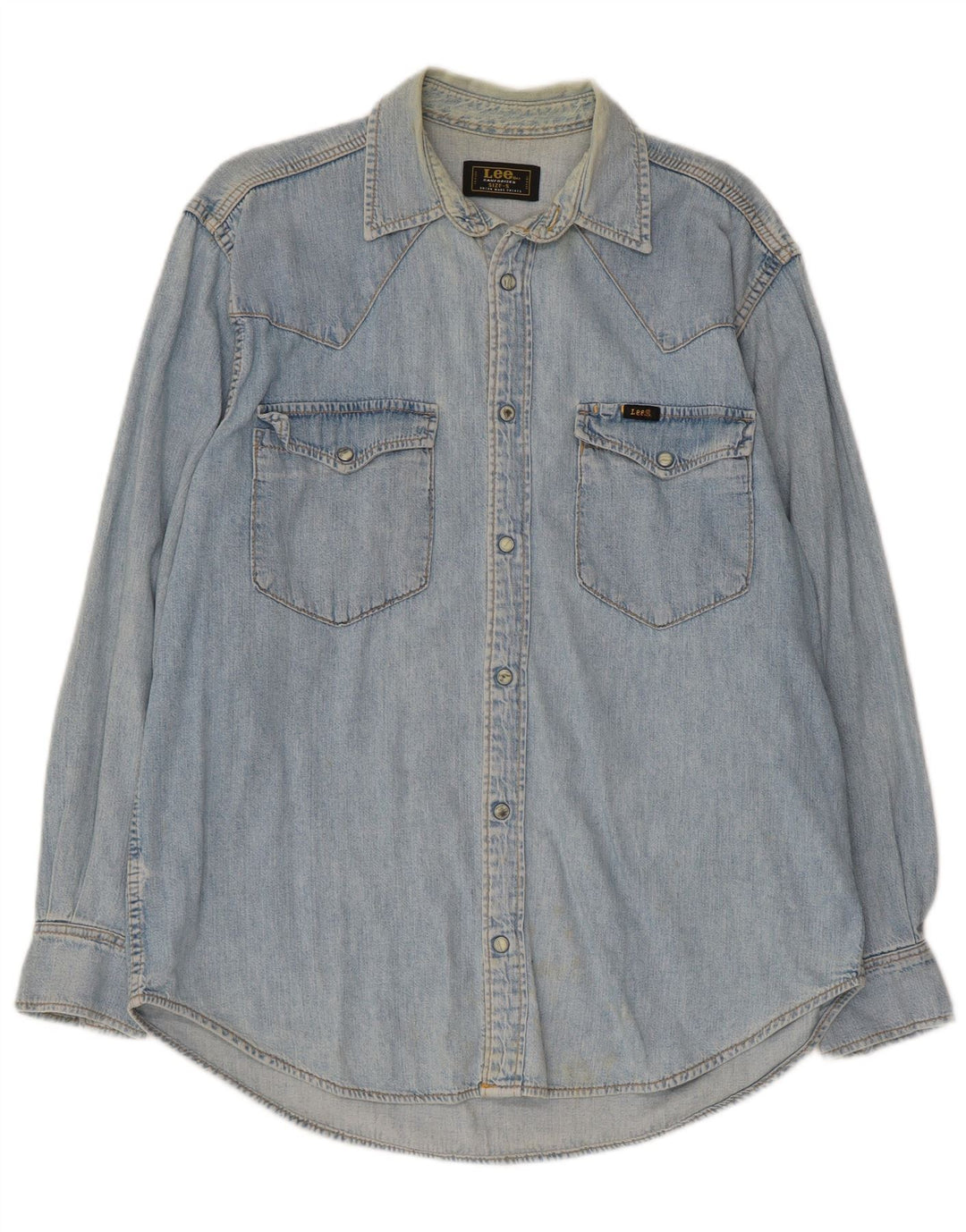Lee Chemise en Jean Small Bleu Coton Homme