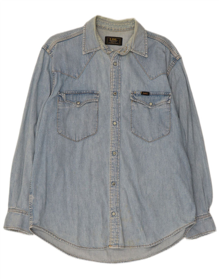 Lee Chemise en Jean Small Bleu Coton Homme