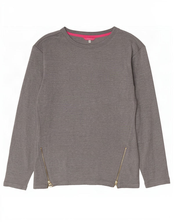Joules Femme Top Oversize Manches Longues UK 6 XS Gris Coton