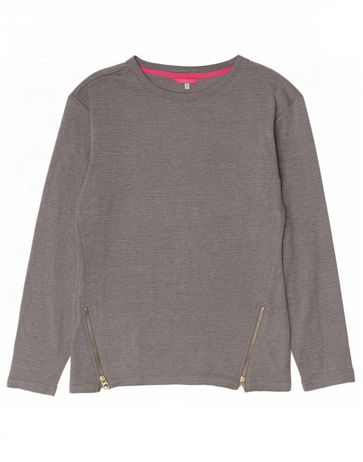 Joules Femme Top Oversize Manches Longues UK 6 XS Gris Coton