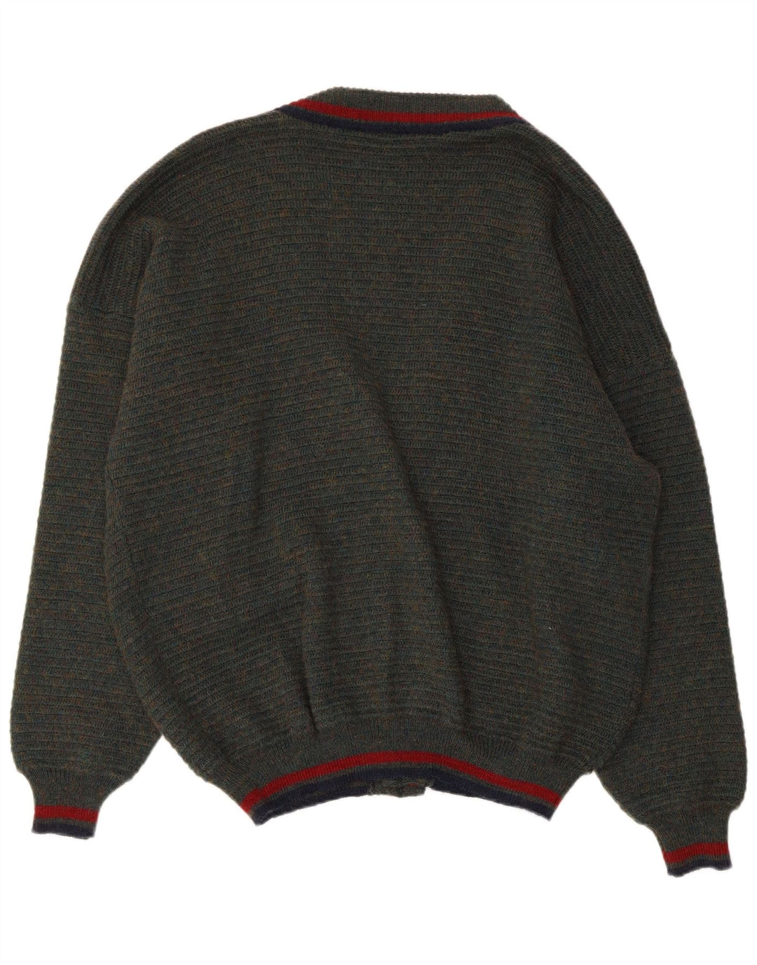 VINTAGE Pull Cardigan Homme IT 54/56 XL Polyacrylique Moucheté Vert