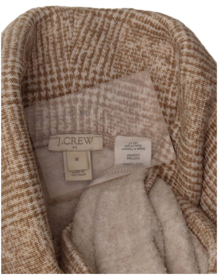 J. CREW Pull col roulé pour femme UK 14 Polyester à carreaux beige moyen