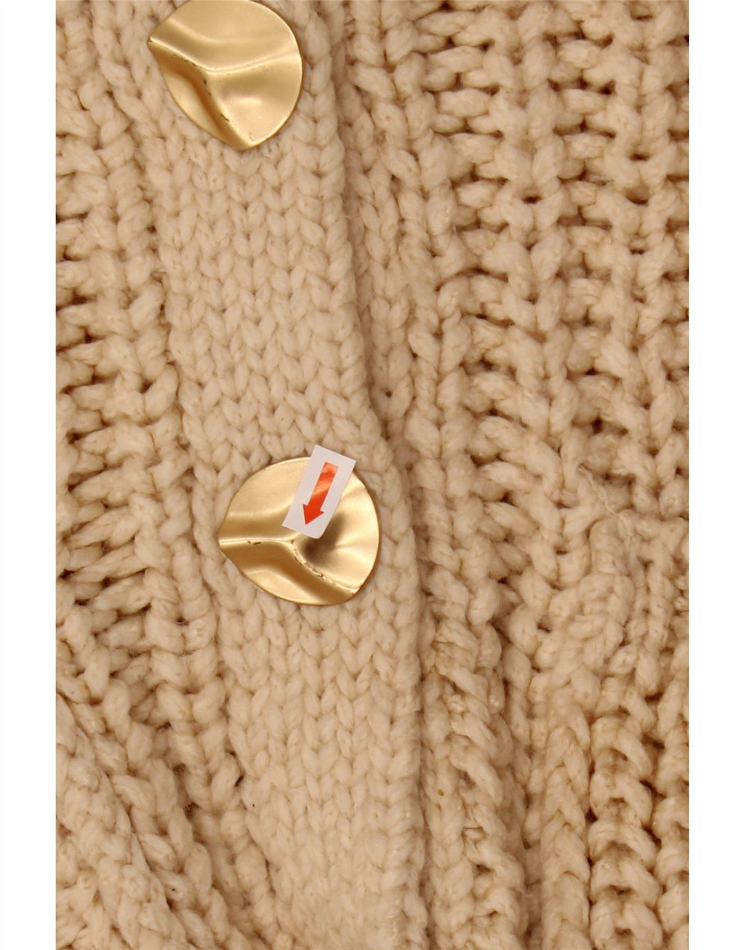 ZARA Femmes Crop Oversize Cardigan Pull UK 10 Petit Beige Acrylique