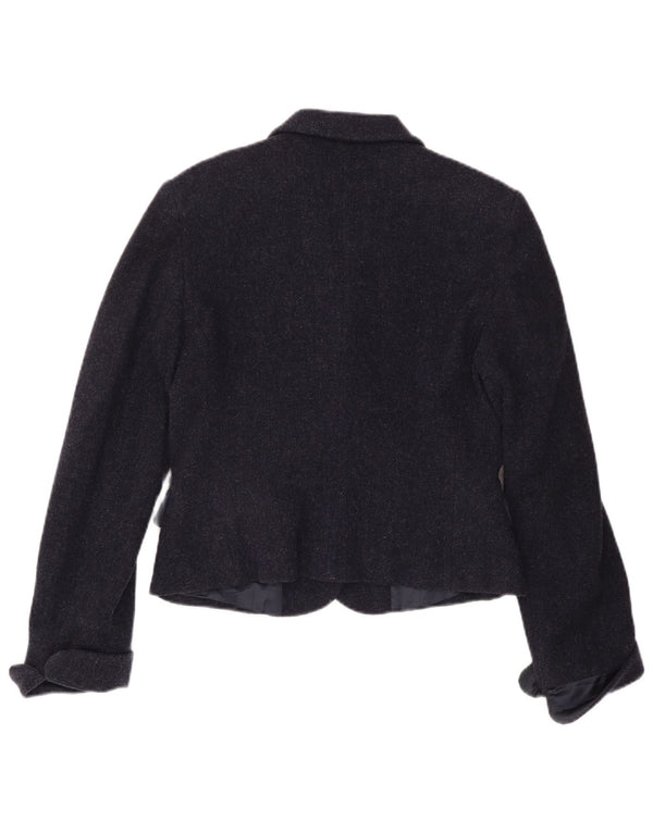 MAX & CO. Veste Blazer 3 Boutons Femme IT 46 Large Bleu Marine Laine