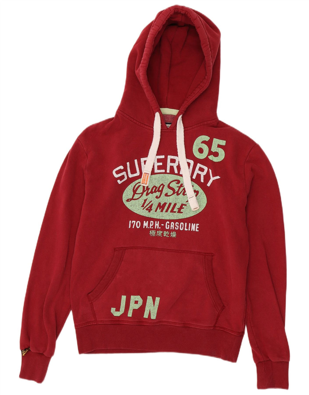 Superdry Pull à Capuche Graphique Homme Rouge Moyen Coton