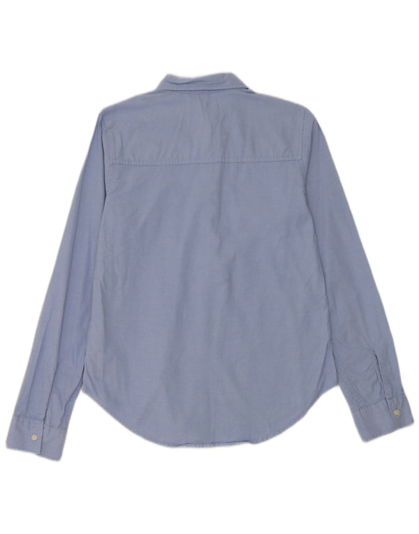 Hollister Chemise Stretch Femme UK 10 Small Bleu Coton