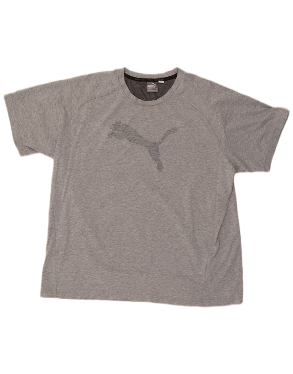 PUMA T-shirt graphique pour hommes 2XL Gris Coton