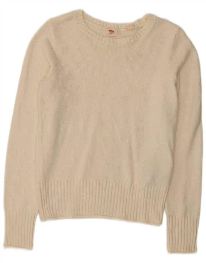Levi's Pull Col Bateau Femme UK 12 Medium Off White Polyamide
