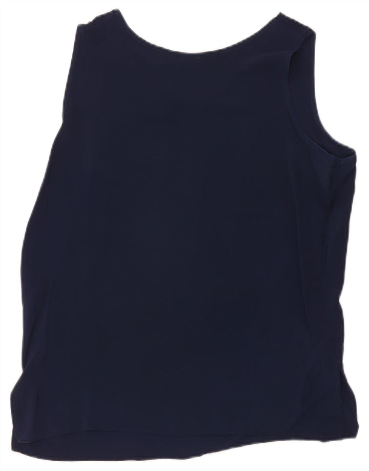 vintage Femme Débardeur IT 46 Grand Bleu Marine
