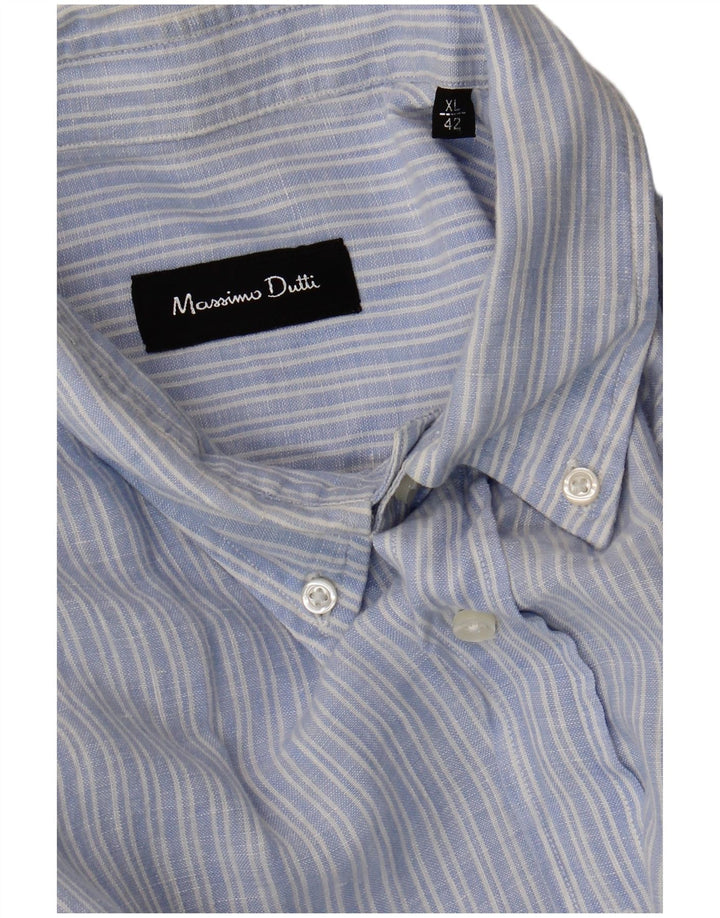 Massimo Dutti Chemise Homme XL Bleu Rayure
