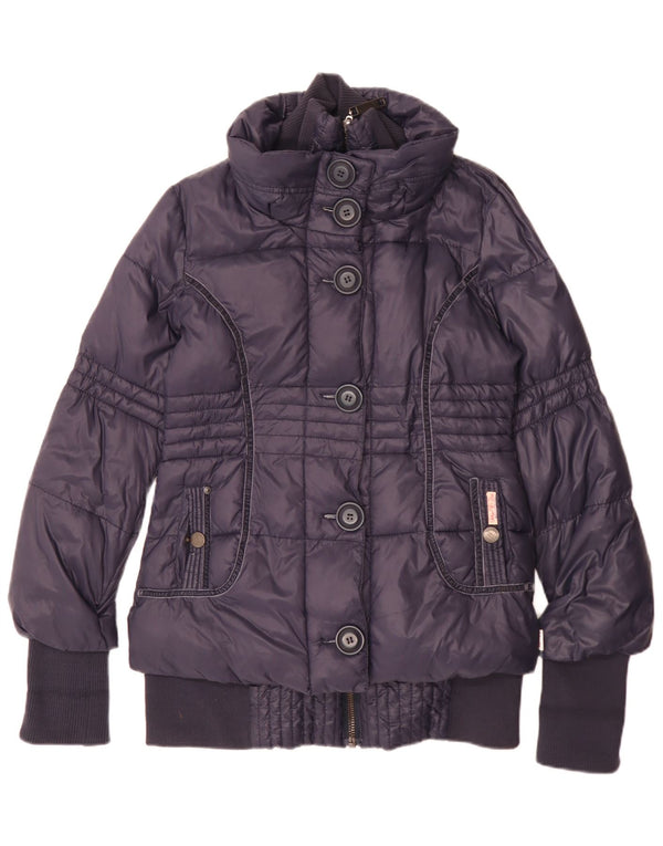 KHUJO Veste matelassée pour femme UK 14 Large Bleu Marine Polyamide