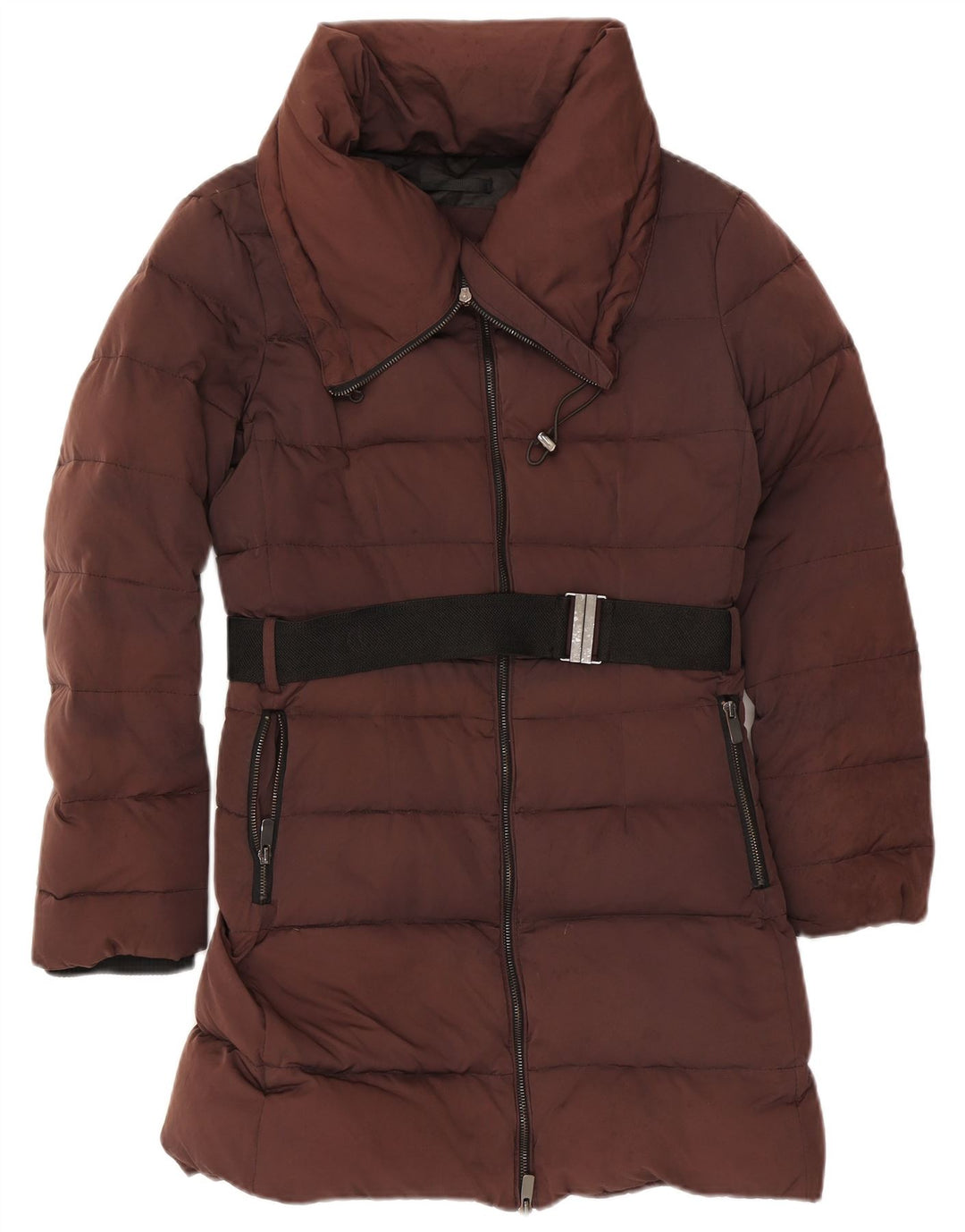 Zara Manteau rembourré pour femme UK 16 Large Marron