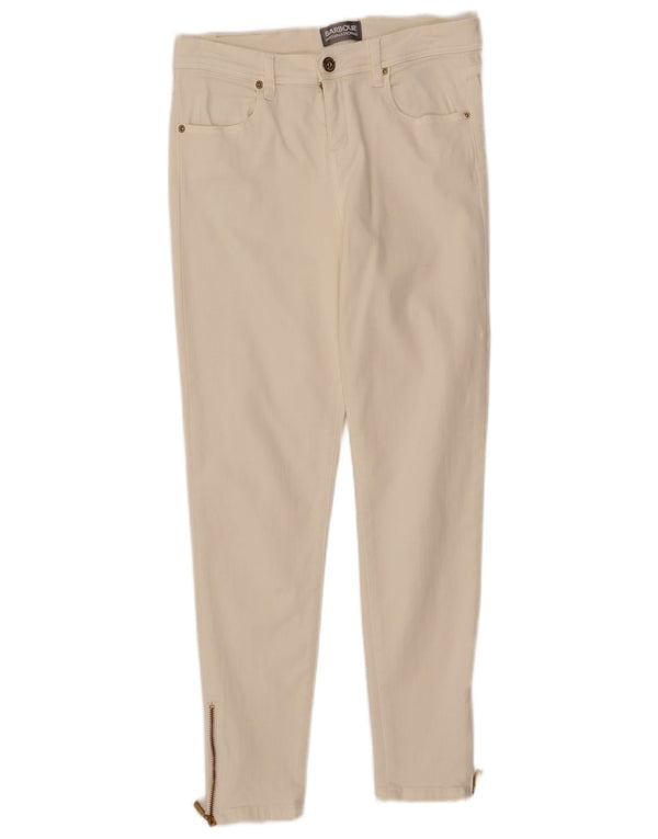 Barbour Jeans skinny pour femme UK 12 Medium W30 L27 Coton blanc cassé