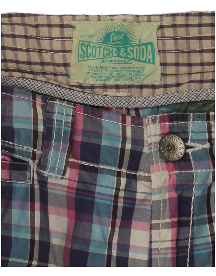 Scotch & Soda Short Cargo Garçon 15-16 ans W30 Coton à Carreaux Multicolore