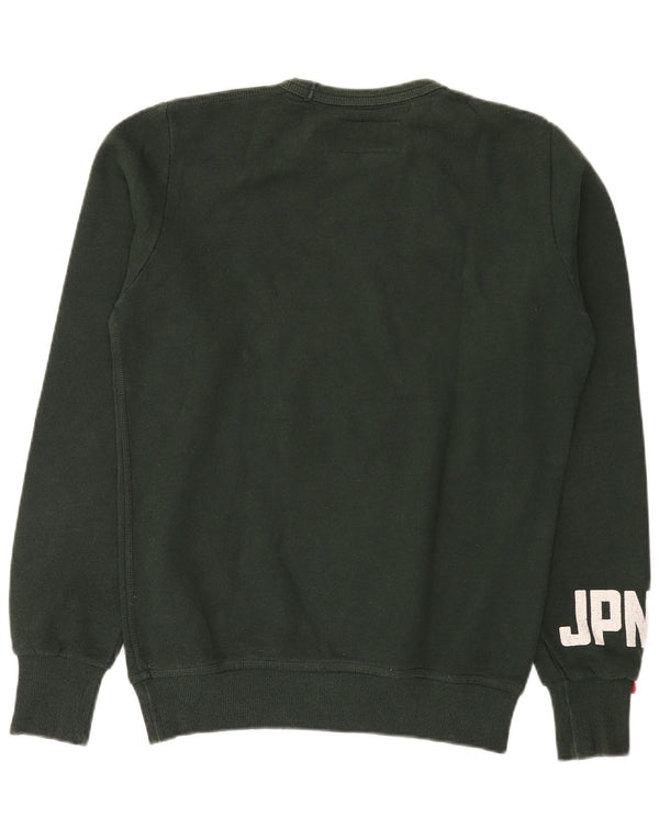 Superdry Sweat-Shirt Graphique en Coton Vert Moyen Homme