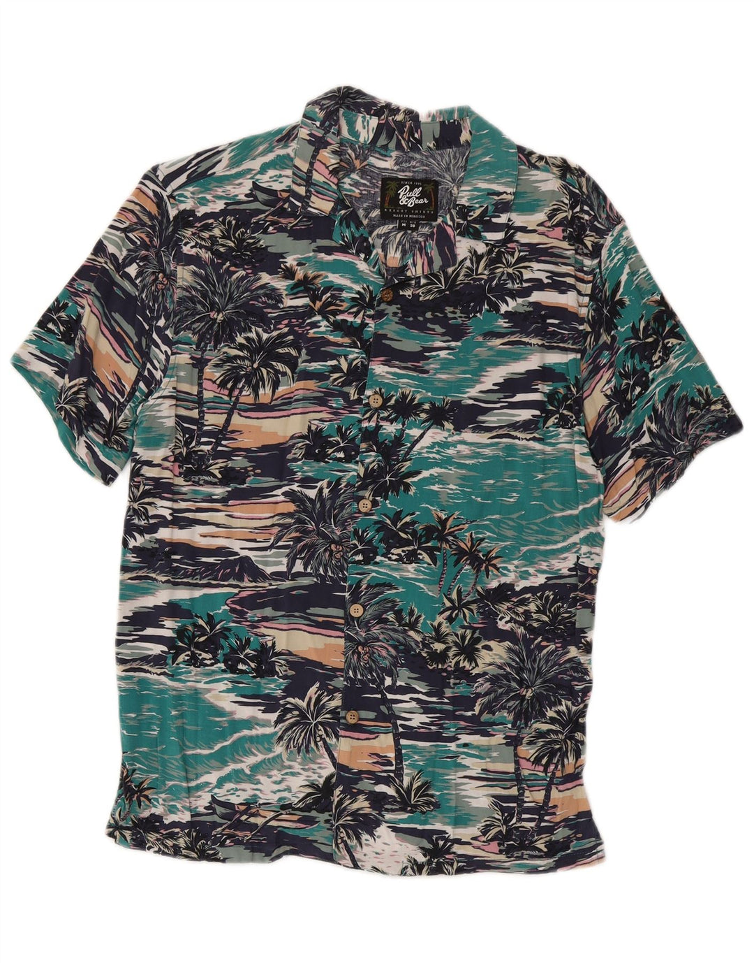 Pull & Bear Chemise Hawaïenne à Manches Courtes Homme Multicolore Moyenne Viscose