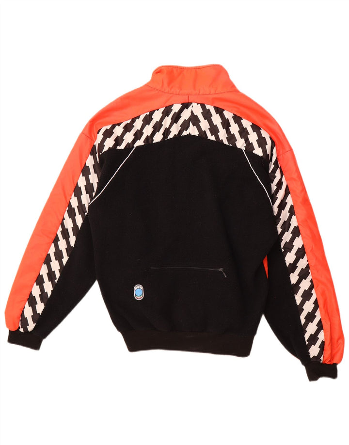 VINTAGE Veste Bomber Homme UK 40 Grand Orange Colourblock Polyester