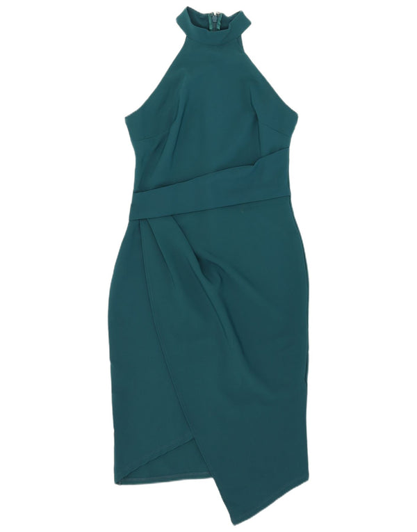 Lipsy Robe dos nu asymétrique pour femme UK 42 Vert moyen Polyester