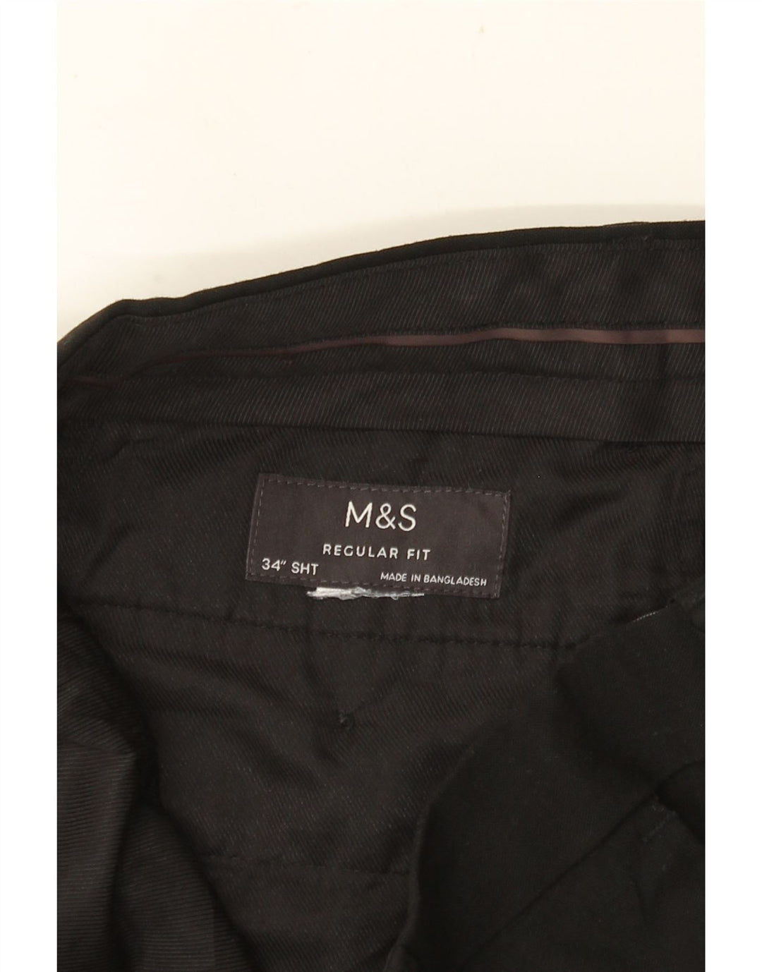 MARKS & SPENCER Pantalon Chino Coupe Regular Homme W34 L28 Noir