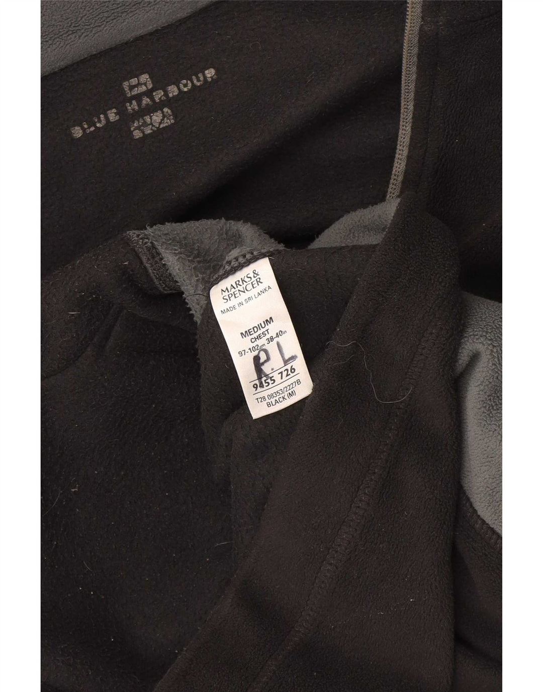 Marks & Spencer Veste polaire Blue Harbor pour homme UK 38 Medium Noir
