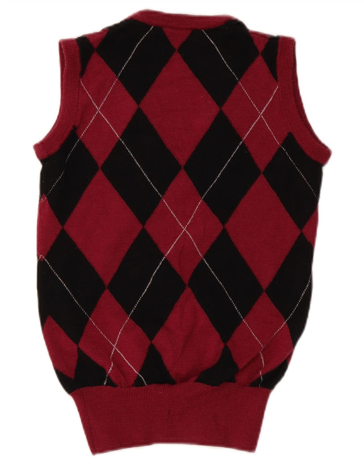 Fred Perry Débardeur pour femme UK 8 Small Red Argyle/Diamond Wool