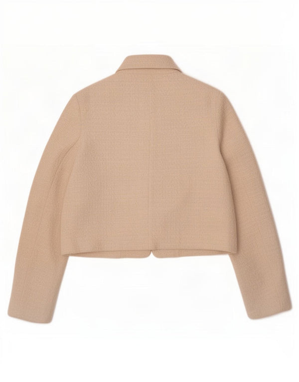 Zara Veste Boléro Femme UK 10 Petit Coton Blanc Cassé