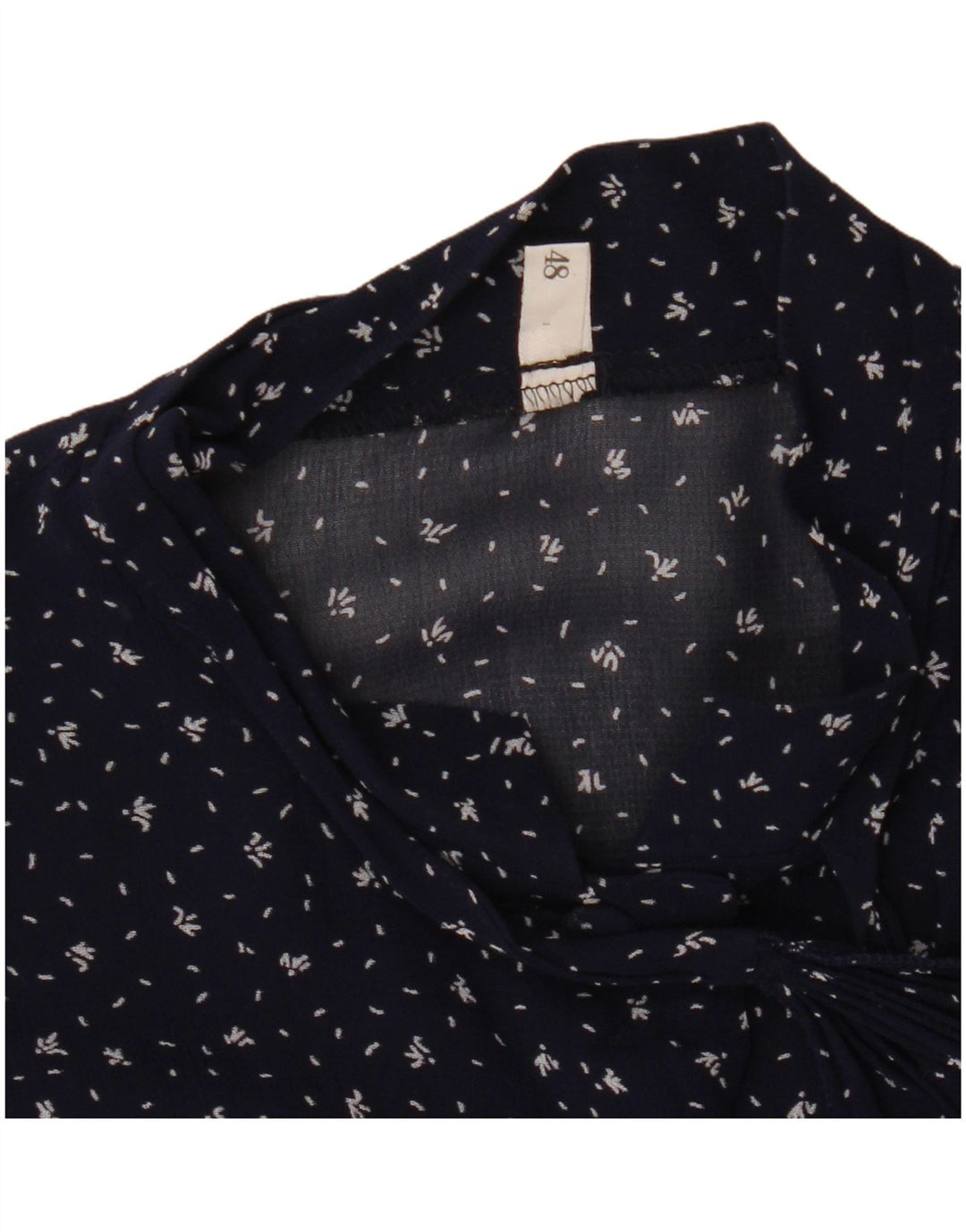 vintage Femmes Voir À Travers Chemise Blouse IT 48 XL Bleu Marine Repéré