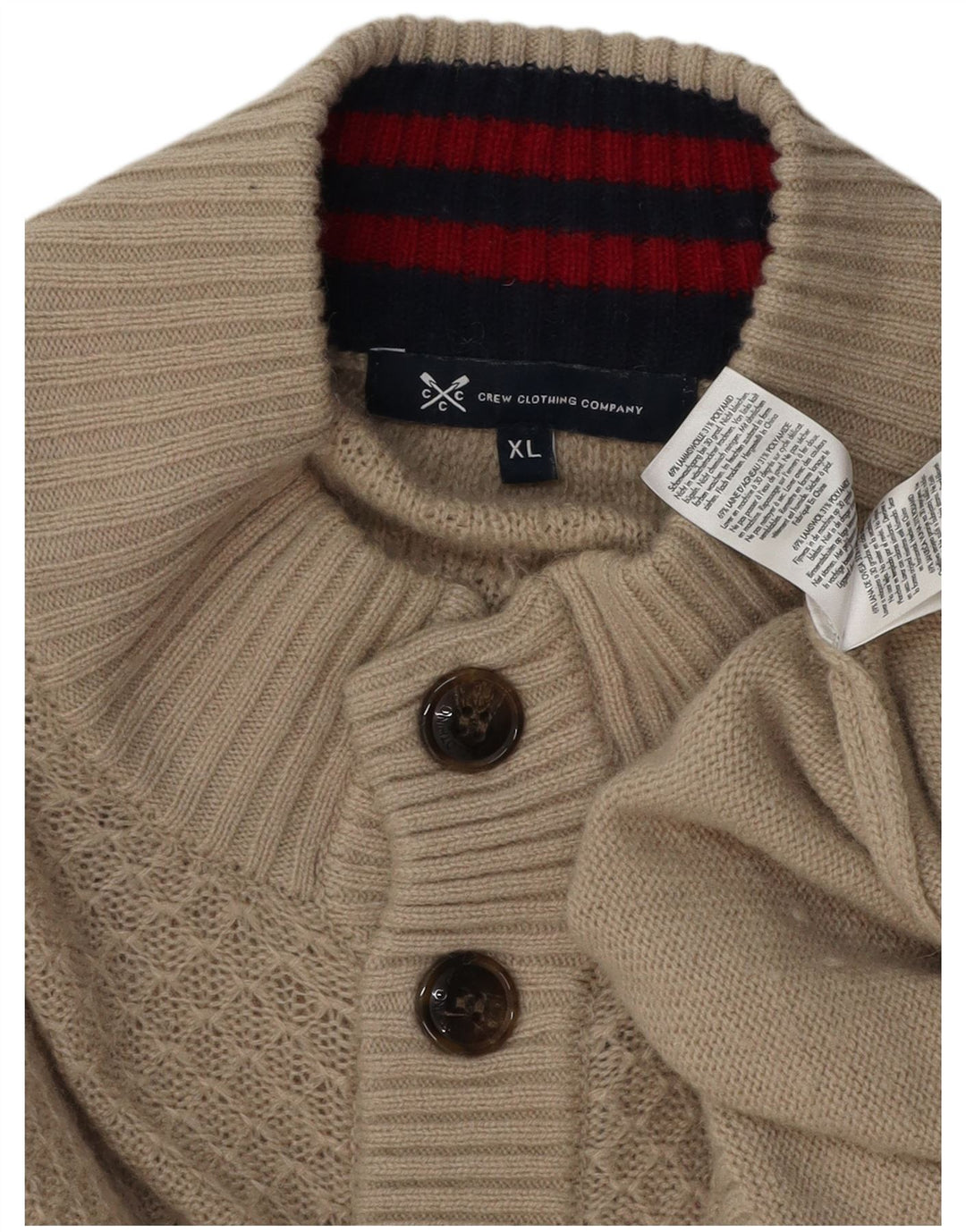Crew Clothing Pull à col boutonné pour homme XL Gris laine d'agneau