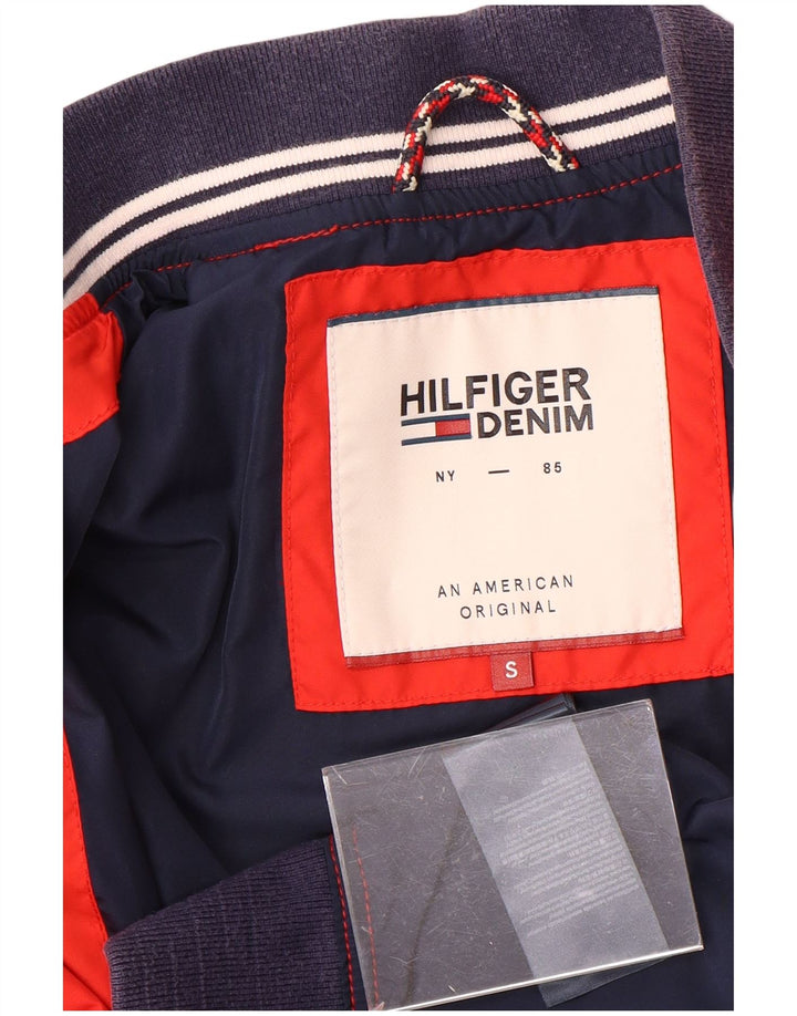 TOMMY HILFIGER Veste Bomber Homme UK 36 Petit Coton Rouge
