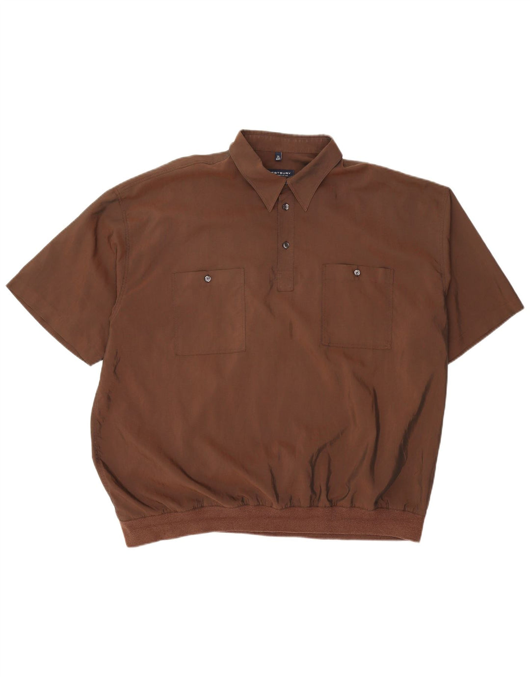 WESTBURY Chemise pull à manches courtes pour homme 3XL en coton marron