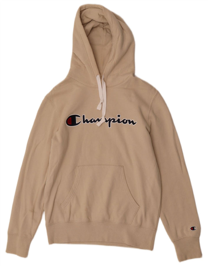 Champion Pull à Capuche Graphic Regular Fit Homme Coton Beige Moyen