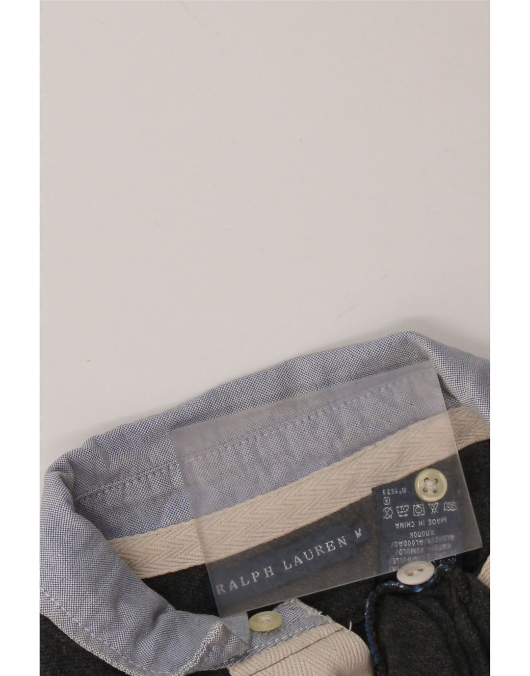 RALPH LAUREN Robe polo à manches longues pour femme UK 12 Coton gris moyen