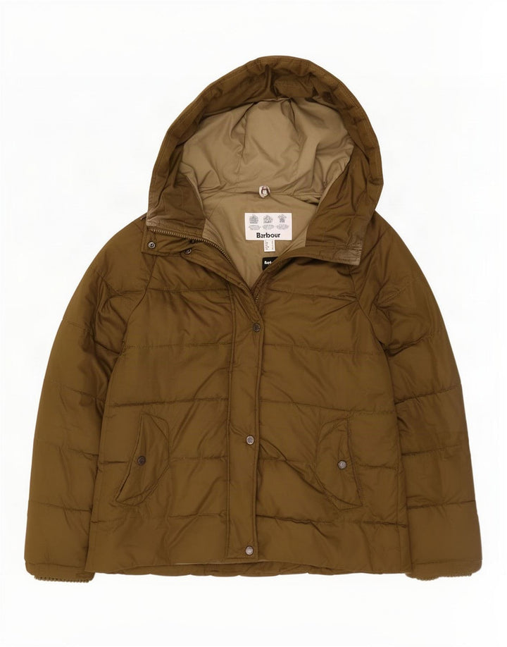 Barbour Veste matelassée surdimensionnée à capuche pour femme UK 8 Small Vert Polyester